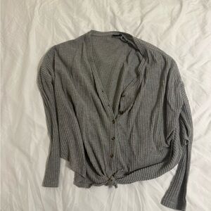 Urban Outfitters Gray Ribbed Cardigan